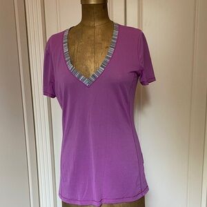 lululemon athletica Purple V-Neck Tee